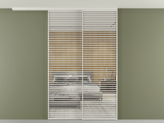 Перегородка Formato вдоль стены на потолок 2 створки с синхронным механизмом