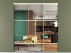 Перегородка Formato внутри проёма 3 створки с синхронным механизмом