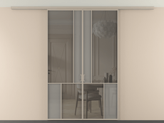 Перегородка Mosaic вдоль стены на потолок 2 створки