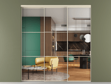 Перегородка Formato внутри проёма 3 створки с синхронным механизмом