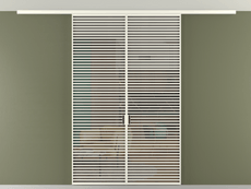 Перегородка Formato вдоль стены на потолок 2 створки