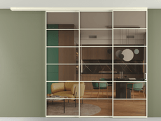 Перегородка Формато вдоль стены на потолок 3 створки с синхронным механизмом