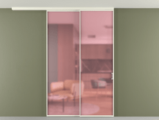 Перегородка Формато вдоль стены на потолок 2 створки с синхронным механизмом