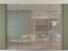 Перегородка Формато внутри проёма скрытое крепление в потолок 4 створки