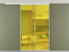 Перегородка Formato вдоль стены на потолок 2 створки с синхронным механизмом