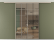 Перегородка Формато вдоль стены на потолок 2 створки