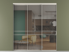 Перегородка Formato внутри проёма 3 створки с синхронным механизмом