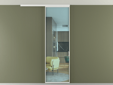 Перегородка Formato вдоль стены на потолок 1 створка