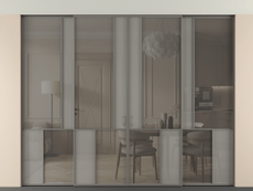 Перегородка Мозаик внутри проёма скрытое крепление в потолок 4 створки