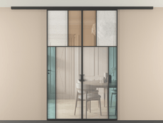 Перегородка Мозаик вдоль стены на потолок 2 створки