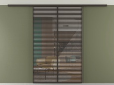 Перегородка Формато вдоль стены на потолок 2 створки