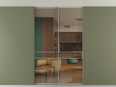 Перегородка Formato внутри проёма скрытое крепление в потолок 2 створки