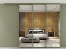 Перегородка Formato вдоль стены на потолок 3 створки с синхронным механизмом