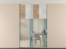 Перегородка Mosaic внутри проёма двустворчатая со скрытым креплением в потолок