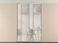 Перегородка Mosaic внутри проёма скрытое крепление в потолок 2 створки