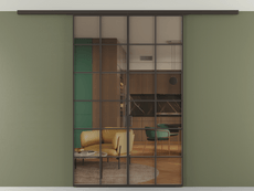 Перегородка Формато вдоль стены на потолок 2 створки