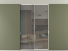 Перегородка Formato внутри проёма скрытое крепление в потолок 2 створки