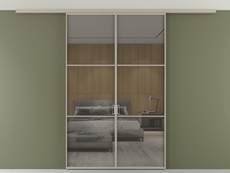 Перегородка Formato вдоль стены на потолок 2 створки