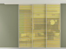 Перегородка Формато вдоль стены на потолок 3 створки с синхронным механизмом