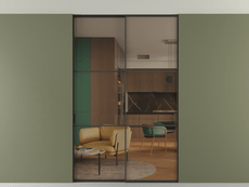 Перегородка Формато внутри проёма скрытое крепление в потолок 2 створки