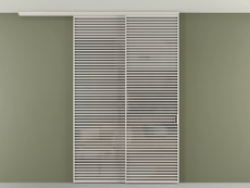 Перегородка Formato вдоль стены на потолок 2 створки с синхронным механизмом