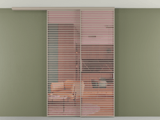 Перегородка Формато вдоль стены на потолок 2 створки с синхронным механизмом