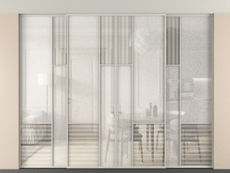 Перегородка Mosaic внутри проёма скрытое крепление в потолок 4 створки