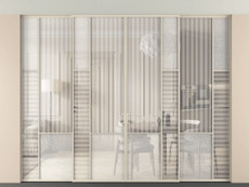 Перегородка Mosaic внутри проёма скрытое крепление в потолок 4 створки