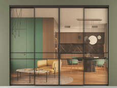 Перегородка Formato внутри проёма 4 створки