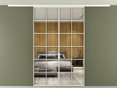 Перегородка Formato вдоль стены на потолок 2 створки