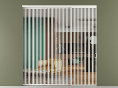 Перегородка Formato внутри проёма 3 створки с синхронным механизмом