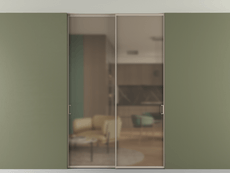 Перегородка Formato внутри проёма скрытое крепление в потолок 2 створки