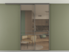 Перегородка Формато вдоль стены на потолок 2 створки с синхронным механизмом