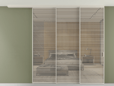 Перегородка Formato вдоль стены на потолок 3 створки с синхронным механизмом