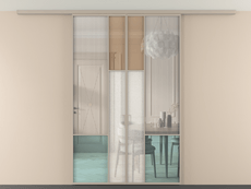 Перегородка Мозаик вдоль стены на потолок 2 створки