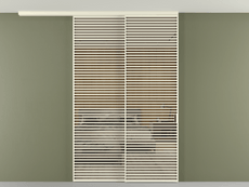 Перегородка Formato вдоль стены на потолок 2 створки с синхронным механизмом