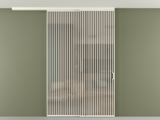 Перегородка Formato вдоль стены на потолок 2 створки с синхронным механизмом