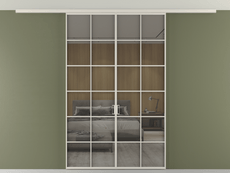 Перегородка Формато вдоль стены на потолок 2 створки