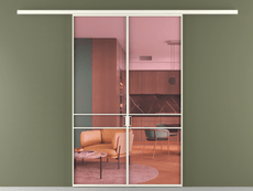 Перегородка Формато вдоль стены 2 створки