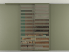 Перегородка Formato вдоль стены на потолок 2 створки с синхронным механизмом