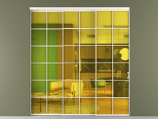 Перегородка Formato внутри проёма 3 створки с синхронным механизмом