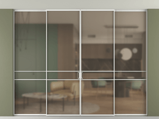 Перегородка Formato внутри проёма скрытое крепление в потолок 4 створки