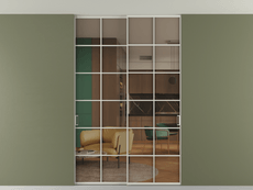 Перегородка Formato внутри проёма скрытое крепление в потолок 2 створки