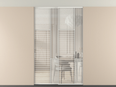 Перегородка Mosaic внутри проёма скрытое крепление в потолок 2 створки