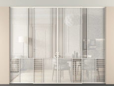 Перегородка Мозаик внутри проёма скрытое крепление в потолок 4 створки