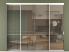 Перегородка Formato внутри проёма 4 створки с синхронным механизмом