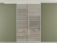 Перегородка Formato вдоль стены на потолок 2 створки с синхронным механизмом