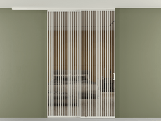 Перегородка Formato вдоль стены на потолок 2 створки с синхронным механизмом