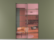 Перегородка Formato внутри проёма 2 створки