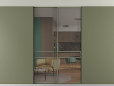 Перегородка Formato внутри проёма скрытое крепление в потолок 2 створки